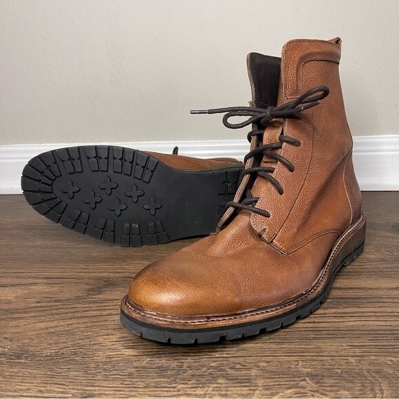 Kenneth Cole New York Men's Classic Dressy Brown Leather Boots Size 10M - EUC - Picture 1 of 13